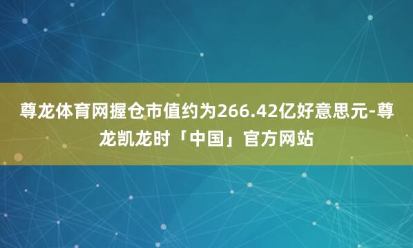 尊龙体育网握仓市值约为266.42亿好意思元-尊龙凯龙时「中国」官方网站