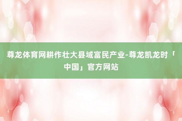 尊龙体育网耕作壮大县域富民产业-尊龙凯龙时「中国」官方网站