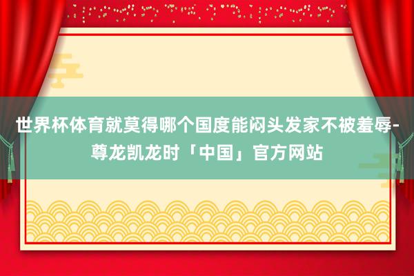 世界杯体育就莫得哪个国度能闷头发家不被羞辱-尊龙凯龙时「中国」官方网站